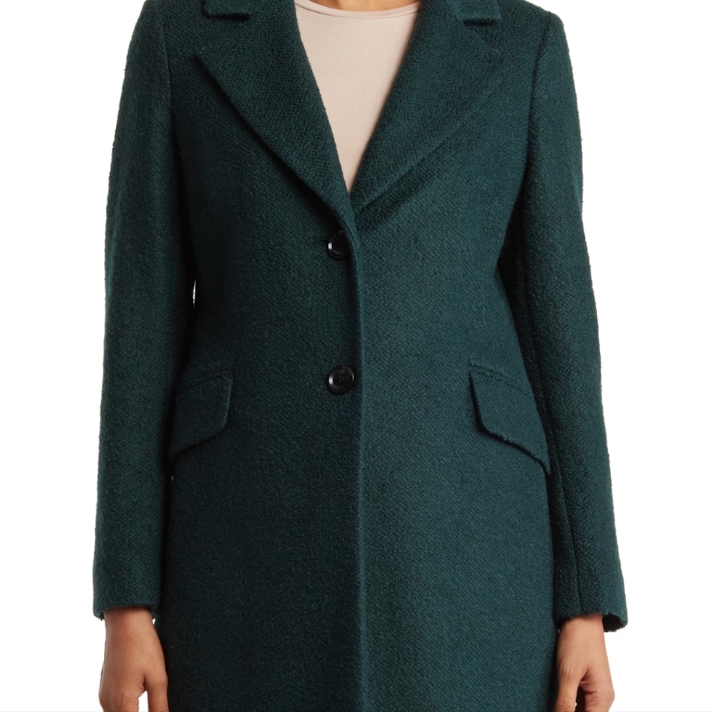 Sam Edelman Solid Notch Lapel Felted Coat Size Medium